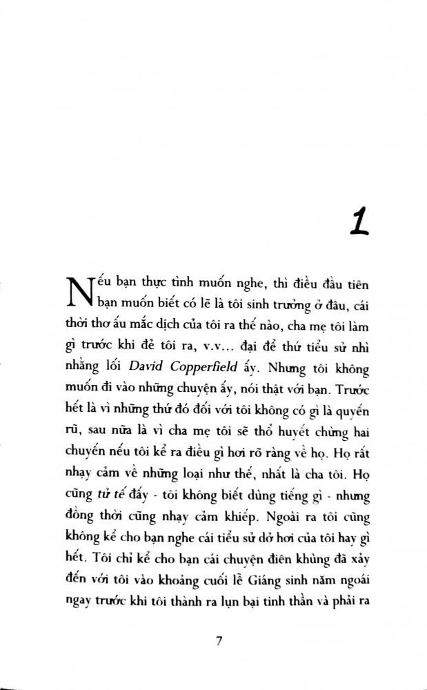 Một trang nội dung từ quyển sách Bắt trẻ đồng xanh